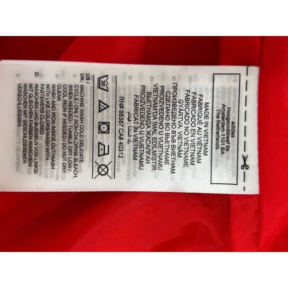 Adidas Men’s Satin Coaches Track Jacket XS Red Black Stripes HS3302 10/22 - Picture 9 of 16